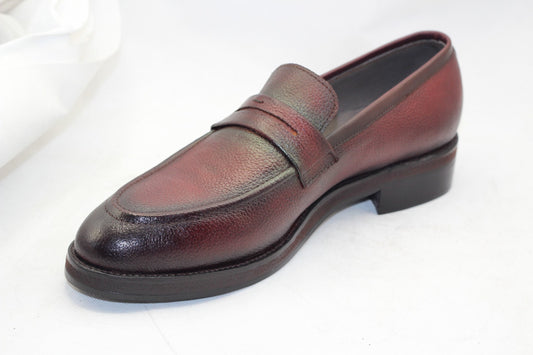 Handmade Men's Genuine Brown Leather Loafers & Slip On Moccasin Shoes