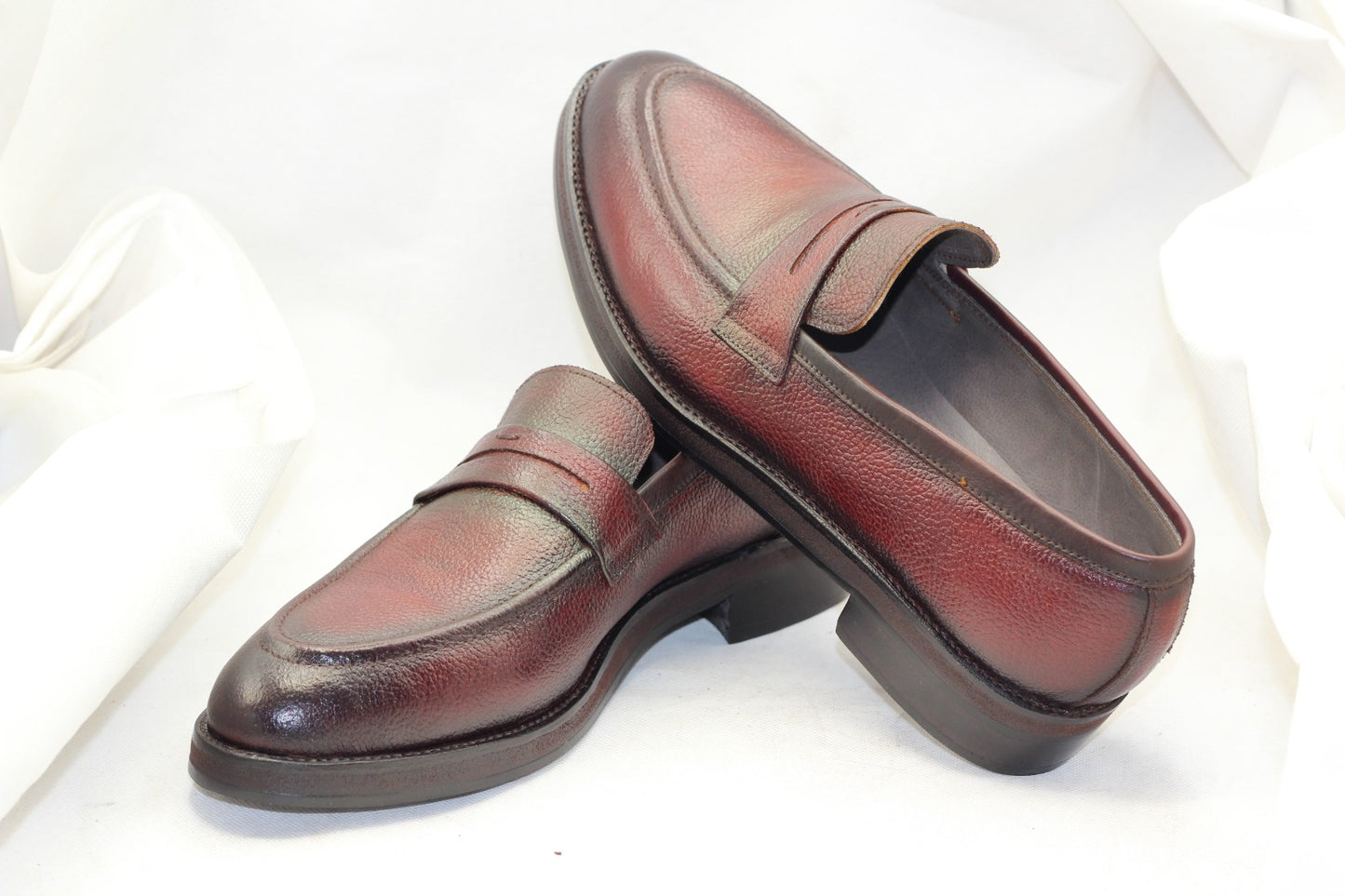 Handmade Men's Genuine Brown Leather Loafers & Slip On Moccasin Shoes