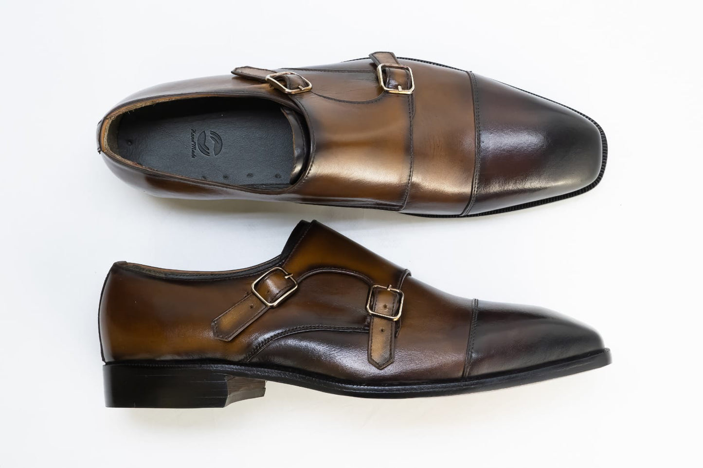 Double Buckle Strap Monk shoes