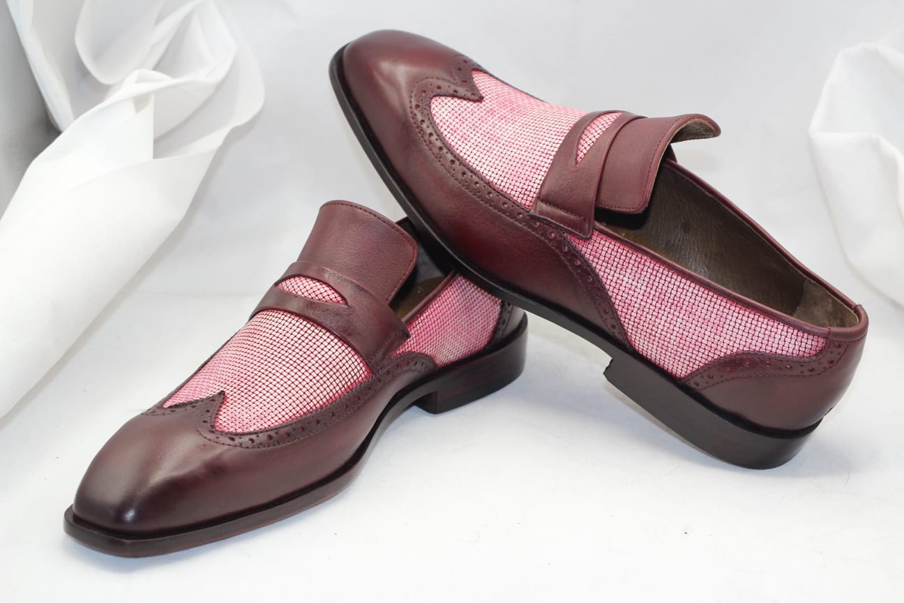 Oxfords shoes Brown and Pink combination